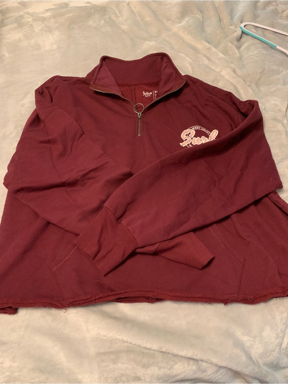 I Oman’s Maroon Quarter-Zip Pullover Sweatshirt xl nwot